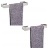 TocTen Bath Towel Rack - 2 Pack Square Base Thicken SUS304 Stainless Steel Towel Bar for Bathroom, Bathroom Bar Accessories Towel Rod Heavy Duty Wall Mounted Towel Holder(Brushed Nickel, 12 Inch)