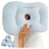Ear Piercing Pillow for Side Sleeping,Cool Piercing Pillow for Side Sleepers,Flat Pillows For Sleeping,Ear Hole Pillow,Donut Pillow for Ear,Ear Pillows with Holes for Ear Pain,Earring Pillow