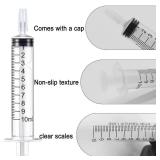10ml Syringe with Cap,10ml Syringe Without Needle for Liquids,12 Pack Sterile Packaged