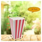 Goiio 36 Pcs Popcorn Boxes, Mini Paper Popcorn Box, Container for Movie Night Decorations, White and Red Stripes