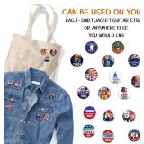 GTOTd American The President Button Pin(18 Pack,1.5 inch) Patriotic Usa Flag 4th of July Gifts Merch Party Supplies Decoration Button for Accessories Art DIY Crafts Decor