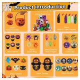 240PCS Bulk Halloween Party Favors - 24 Pack Pre-filled Mini Pumpkin Buckets Set, Non-Candy Treats Toys & Goodie Bags Stuffers for Trick or Treat, Kids