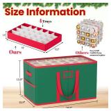 Christmas Ornament Storage Box with Dividers Fits 96 Holiday Decorations Storage Box Green Christmas Ball Storage Container Bins Large Christmas Ornament Storage Container with 4 Trays