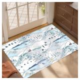 2x3 Area Rug   Washable Non-Slip Small Rug for Kitchen, Entryway, Bedroom & Bathroom   Soft Low Pile Carpet for Indoor Floor D cor