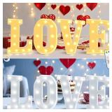 Elnsivo Light Up Letters, Cool White and Warm White Marquee Letters with Remote, Alphabet Letter Sign Battery Powered for Birthday Graduation Wedding Party Christmas Lamp Home Wall Decor, Letter &