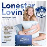 TEXAS LINEN CO. 100% Egyptian Cotton Sheets California King Size Set of 2 - Luxury High Thread Count Egyptian Cotton California King Sheet Set (4 pc, Grey), Silky Soft, Cooling, 16" Deep Pocket Sateen