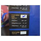 TEXAS LINEN CO. 100% Egyptian Cotton Sheets California King Size Set of 2 - Luxury High Thread Count Egyptian Cotton California King Sheet Set (4 pc, Grey), Silky Soft, Cooling, 16" Deep Pocket Sateen