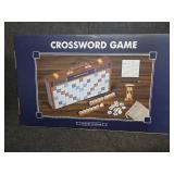 Wooden Folding Crossword Board Game   Word Game Set with 100 Letter Tiles, Sand Timer, Pencil, Racks & Bag   Portable Wooden Game for Adults & Family