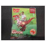 Spooktacular Creations Adult Inflatable Dinosaur Costume, Riding a Raptor, Printing T-rex Air Blow-ups with Light Eyes