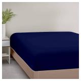 1000TC Fitted Sheet - Ultra Soft & Breathable - 100% Egyptian Cotton - 16" Inch Deep Pocket - Hotel Quality Bottom Sheet - 1 Fitted Sheet Only (Twin XL, Navy Blue)