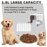 Gravity Pet Feeder and Water Dispenser Set, Automatic Dog Feeder and Dog Water Dispenser for Dogs Cats Pets Animals Large Capacity(3.8L)