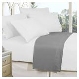 Elegant Comfort 2-Pack Luxury Flat Sheet Premium Hotel Quality Wrinkle and Fade Resistant 1500 Thread Count Egyptian Quality 2-Piece Bed Top Sheet, King/California King, Gray