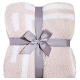 Panku Ultra Soft Cozy Knit Throw Blanket for Couch and Bed, Knitted Luxury Reversible Cozy Warm Fleece Blanket Throw, Plush Fluffy and Fuzzy Geometric Blankets for Gift (50x60 Inches, Beige/Khaki)