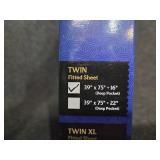 Luxury 1 Piece Fitted Sheet 100% Egyptian Cotton 1000 Thread Count - Twin Size - 18" Inch Deep Pocket, Pure Natural Cotton Sheet, Soft & Silky Sateen Weave - Navy Blue Solid