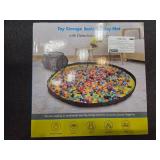 Toy Storage Organizer & Play Mat - Foldable Bin Toys Box Holds Rooms, Building Bricks Toy Storage Basket, Foldable Fabric Bag for Nursery (pink)