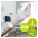 MedPride Powder-Free Latex Exam Gloves, Medium, Box/100