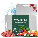 Titanium Cutting Board  100% Pure Titanium Cutting Boards, Dishwasher-Safe, non-slip, reversible Metal Cutting Boards for kitchen Ideal for Meat & Veggies - Indoor and Camp, Extra-Large, 14 x 10 inch