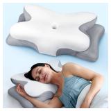 Effective Pain Relief Cervical Neck Pillow for Sleeping, Ergonomic Cooling Side Sleeper Pillow for Neck Support, Odorless Orthopedic Contour Memory Foam Pillows, Bed Pillow for Stomach Back Sleeper