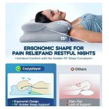 Effective Pain Relief Cervical Neck Pillow for Sleeping, Ergonomic Cooling Side Sleeper Pillow for Neck Support, Odorless Orthopedic Contour Memory Foam Pillows, Bed Pillow for Stomach Back Sleeper