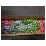 Cabilock Burgundy Flowers Artificial Stems 12pcs Faux Lavender Stems for Indoor Outdoor No Maintenance Flower Decor