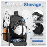 Himal Outdoors Lacrosse Bag with Helmet Storage- Premium Lacrosse Backpack with Two Stick Holder- Extra Large Separate Shoe Compartment-Zipper Pocket & Towel Ring and Padded Shoulder Straps