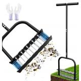 Lawn Aerator Tool with Removable Spikes | Manual Core Aerator Tool for Small Lawns, Compact Soil | Lawn Care Equipment & Automatic Dirt and Leaf Clean Design