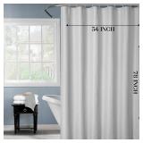 moty Luxury Waffle Fabric Shower Curtain Set with 12 Shower Curtain Rings (Our Gift!)   Heavy Duty Washable Textured Shower Curtains for Women, Men and Families Color Gray & Size 54 "W - X - L 78"