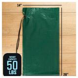 Orange Sand Bags for Flooding - Heavy Duty 50 lb Empty Sandbags with Tie Strings for Flood Control - 1600 Hours of UV Protection Woven Polypropylene Bags - 14 x 26 Inches each - Bulk Pack of 100