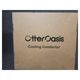 Cooling Comforter Oversized King for Hot Sleepers, 108"x90" Summer Cooling Blanket for Night Sweats, Silk Soft Lightweight Breathable All-Season Blue Cooling Quilt Blanket