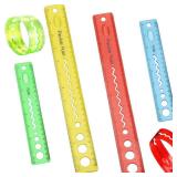 30CM/12inch Unbreakable Clear Rulers Double Scale Bendable Flexible Rubber Rulers Transparent Shatterproof Straight Plastic Ruler,8"/20CM Folding Rulers School,Classroom,Office Kids/Adults(4PCS)