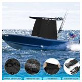 Heavy Duty Outdoor Boat Console Covers,900D Waterproof UV Resistant Anti-Fading T Top Center Console Boat Cover, Center Console Cover Boat for Boat Center Console,72"L x 47"W x 71"H (Black)
