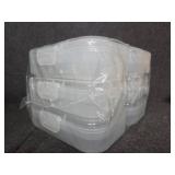 Sooez 6 Pack Double Layer Pencil Box, Plastic Pencil Case Holder with Latch, Clear Crayon Box Marker Organizer, Large Craft Storage Boxes, Stackable Storage Containers for Art School Supplies