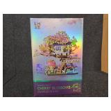 Cherry Blossom Treehouse Building Block Set, Japanese Sakura Flower House Model Kit, Micro Building Blocks Construction Toy