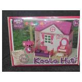 Tiny Pink Deluxe Playhouse Set with Mini Koala Play Set for Girls & Toddlers Includes Mom, Dad, and Baby Stuffed Animal Koala- Made from Kid-Friendly, Safe Materials