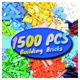 1500 Pieces Building Bricks, Classic Bulk Small Blocks, Classic Bricks Set Basic Building Blocks Compatible with All Major Brands