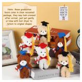 HyDren 36 Sets Mini Plush Bear Set 5.5 Inch Small Plush Stuffed Bear with Cap Gift Card Organza Bags for Graduation Party Favors DIY Keychain