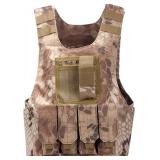 Kids Tactical Vest, Adjustable Army Costume Outdoor Airsoft Paintball Game Vest Combat Vest for Boys Girls