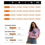 Tie Dye Shirt Women - Novelty Tie Dye Cotton T Shirt with Design Short Sleeve Round Neck TL Word Casual Trendy Graphic Tee Fashion Loose Hippie Tee Tops for Girls Mens Boys, XX-Large