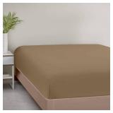 1000TC Fitted Sheet - Ultra Soft & Breathable - 100% Egyptian Cotton - 16" Inch Deep Pocket - Hotel Quality Bottom Sheet - 1 Fitted Sheet Only (Queen, Taupe)