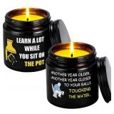 Scented Candle Birthday Gifts for Men - 2 Pack 35th 40th 55th 60th Unique Humor Birthday Gift Ideas for Dad Grandpa