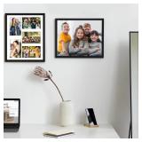 TWING 4 Pack 11x14 Black Picture Frame, Display Picture 8x10 and 4x6 with Mat or 11x14 without Mat, Wall Hanging Photo Frames for Office Decor