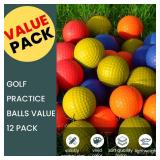 Golf Practice Balls Foam Colored Value 24 Pack, Lightweight Golf Ball Limited Flight for Indoor Outdoor Driving Range Backyard Training Safe Practice Good Value