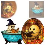 Ghost Bubble Bath Lamp, Bathtub Ghost Night Lights for Christmas&Halloween Decor, Reading Books Nightlight, LED Night Light for Bathroom Decor, Ghost-Themed Bathtub Lamp for Halloween&Xmas Party(2pcs)