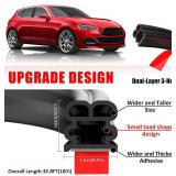 Upgraded Car Door Seal Strip, Thickened Rubber Auto Weather Stripping for Hoods,Trunks,Windows, Universal Auto Door Soundproofing Weatherstripping Car Accessories for Most Vehicle,Truck,SUV (32.8Ft)