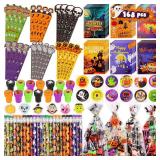 168 PCS Halloween Party Favors for Kids, 24 Pack Halloween Stationery Set Trick or Treat Gifts, Halloween Theme Stationery Set Carnival Game Prizes, Goodie Bag Fillers, Classroom School Party Supplies
