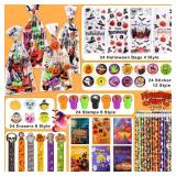 168 PCS Halloween Party Favors for Kids, 24 Pack Halloween Stationery Set Trick or Treat Gifts, Halloween Theme Stationery Set Carnival Game Prizes, Goodie Bag Fillers, Classroom School Party Supplies
