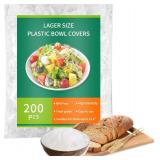 200pcs Plastic Bowl Covers for Bread Proofing, Fits Bowls up to 12", Shower Caps for Sourdough Bread Baking Supplies, Plastic Wrap for Food Proofing Cover