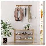 Z&L HOUSE 3-Tier Shoe Rack for Closet, Stackable Shoes Rack Organizer Free Standing Shoe Shelf for Entryway and Closet Hallway, Multifunctional Bamboo Rack in Different Combinations (3-Tier)