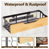 Adhesive Shower Caddy Set of 4, Bathroom Shower Shelves with Soap Dish, Toothbrush Holder for Bathroom Organization