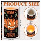 6 Pcs Halloween LED Flameless Candles with Remote Timer Battery Operated Real Wax Spooky Ghost Skull Black Cat Bat Pumpkin Witch Flickering Pillar Candle Light for Home Window Gothic Party Decor Gift